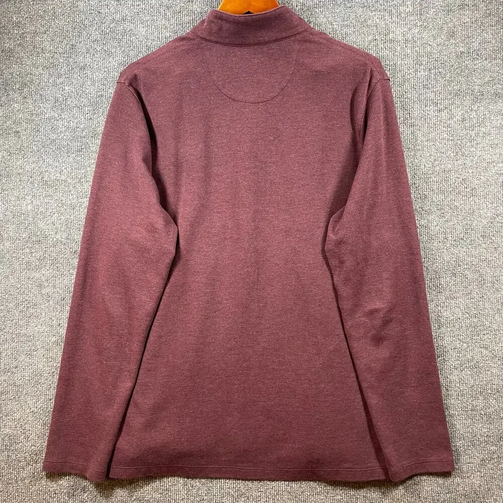 Mizzen + Main 1/4 Zip Rivington Pullover Sweater Men's Large Red Perfromance